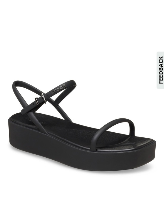 CROCS Shoes - CROCS Black Platform Strappy Sandal
